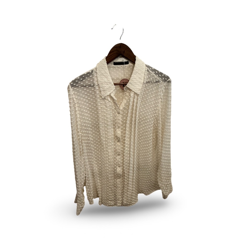 Jenni Kayne White Textured Button Down Shirt - Picture 9 of 9